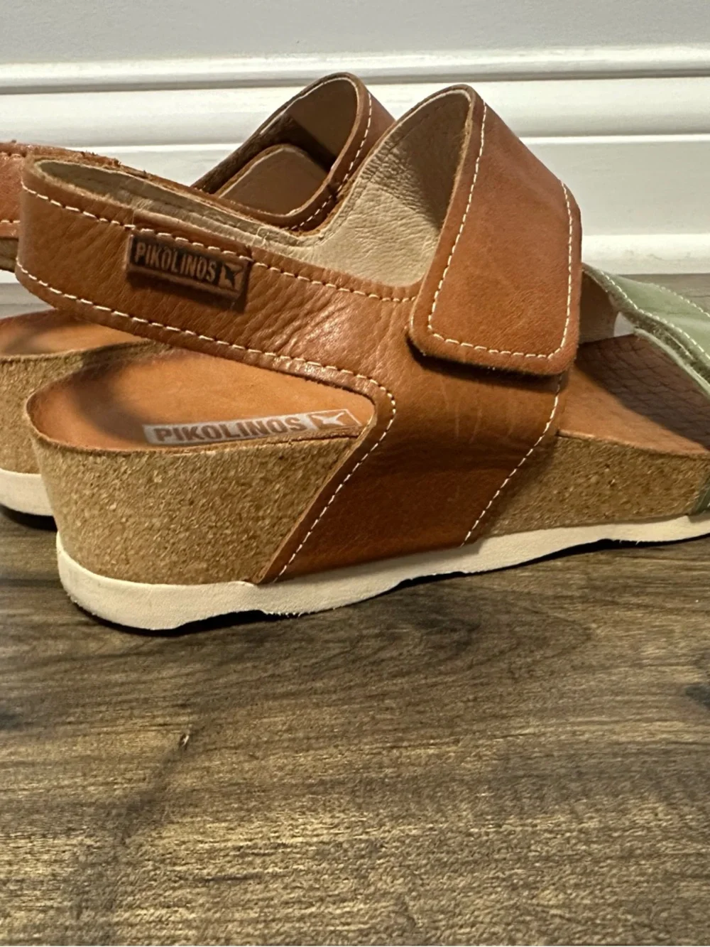 PIKOLINOS Brown and Green Leather Adjustable Slingback Sandals size 6.5 - Picture 10 of 12